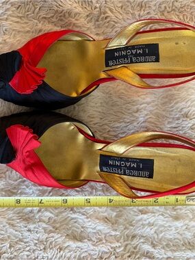 Andrea Pfister L. Maggin Red and Black Slingback Heels